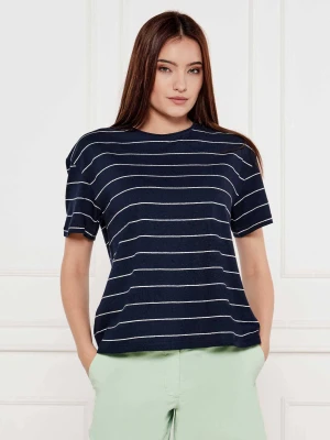 Tommy Hilfiger T-shirt | Loose fit | z dodatkiem lnu