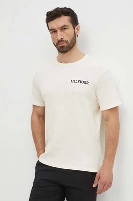Tommy Hilfiger t-shirt lounge bawełniany kolor beżowy gładki UM0UM03116