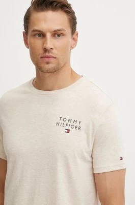 Tommy Hilfiger t-shirt lounge bawełniany kolor beżowy melanżowy