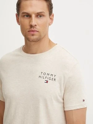 Tommy Hilfiger t-shirt lounge bawełniany kolor beżowy melanżowy