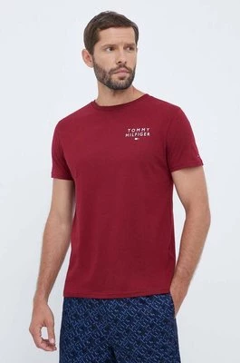 Tommy Hilfiger t-shirt lounge bawełniany kolor bordowy melanżowy UM0UM02916