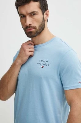 Tommy Hilfiger t-shirt lounge bawełniany kolor niebieski melanżowy UM0UM02916