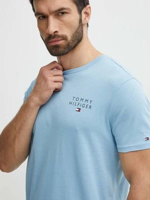 Tommy Hilfiger t-shirt lounge bawełniany kolor niebieski melanżowy UM0UM02916