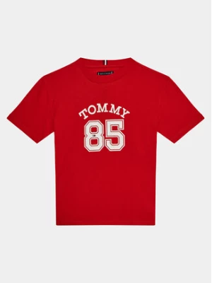 Tommy Hilfiger T-Shirt Mesh Varsity Tee S/S KB0KB08683 Czerwony Regular Fit