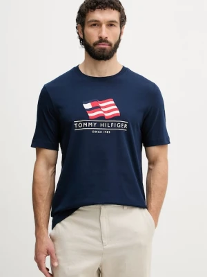Tommy Hilfiger T-shirt męski bawełniany granatowy