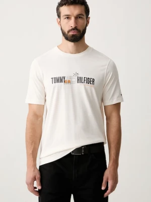 Tommy Hilfiger T-shirt męski bawełniany beżowy