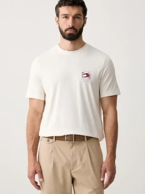 Tommy Hilfiger T-shirt męski bawełniany beżowy