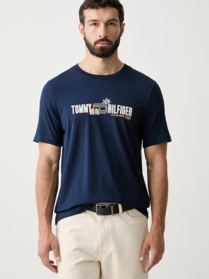 Tommy Hilfiger T-shirt męski bawełniany granatowy