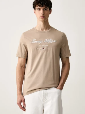 Tommy Hilfiger T-shirt męski bawełniany beżowy