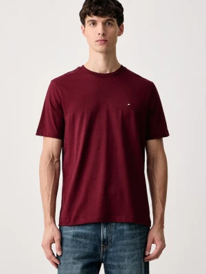 Tommy Hilfiger T-shirt męski bawełniany bordowy