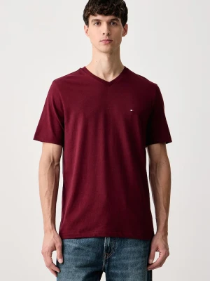 Tommy Hilfiger T-shirt męski bawełniany bordowy