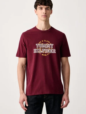 Tommy Hilfiger T-shirt męski bawełniany bordowy