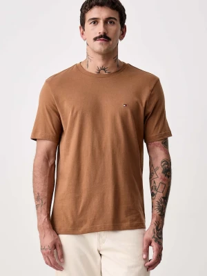 Tommy Hilfiger T-shirt męski bawełniany brązowy