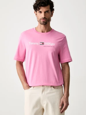 Tommy Hilfiger T-shirt męski bawełniany różowy