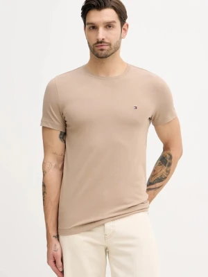 Tommy Hilfiger t-shirt męski kolor beżowy gładki MW0MW10800