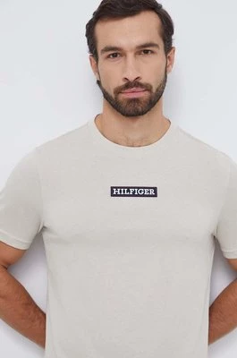 Tommy Hilfiger t-shirt męski kolor beżowy z aplikacją MW0MW33723