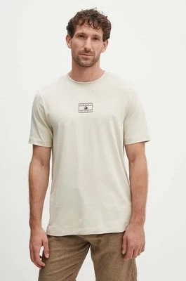Tommy Hilfiger t-shirt męski kolor beżowy z nadrukiem MW0MW34205