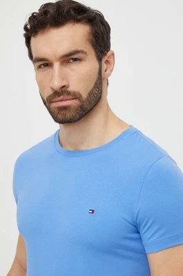 Tommy Hilfiger t-shirt męski kolor niebieski gładki MW0MW10800
