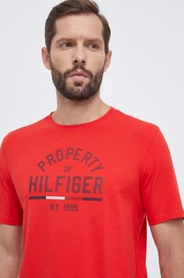 Tommy Hilfiger t-shirt męski kolor pomarańczowy z nadrukiem