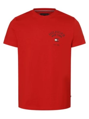 Tommy Hilfiger T-shirt męski Mężczyźni Bawełna czerwony nadruk,