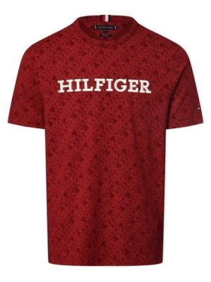 Tommy Hilfiger T-shirt męski Mężczyźni Bawełna czerwony wzorzysty,