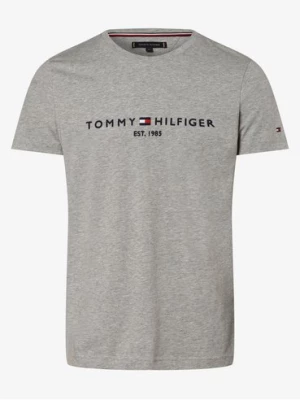 Tommy Hilfiger T-shirt męski Mężczyźni Bawełna szary jednolity,