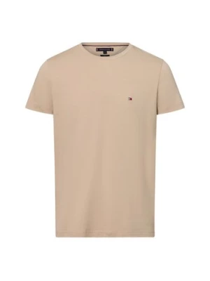 Tommy Hilfiger T-shirt męski Mężczyźni Dżersej beżowy jednolity,