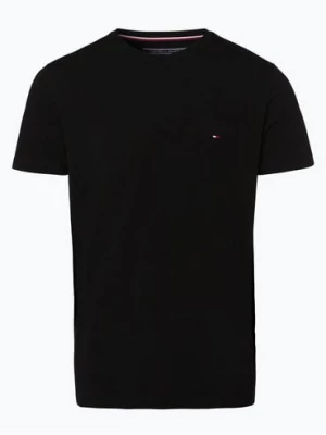 Tommy Hilfiger T-shirt męski Mężczyźni Dżersej czarny jednolity,