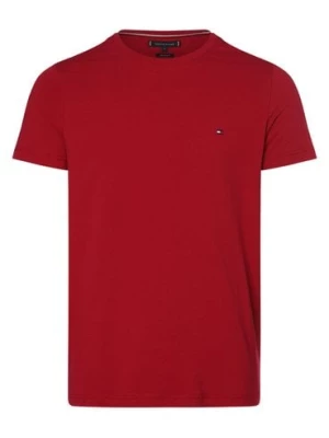 Tommy Hilfiger T-shirt męski Mężczyźni Dżersej czerwony jednolity,