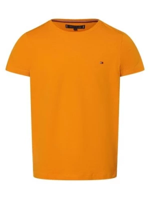 Tommy Hilfiger T-shirt męski Mężczyźni Dżersej pomarańczowy jednolity,