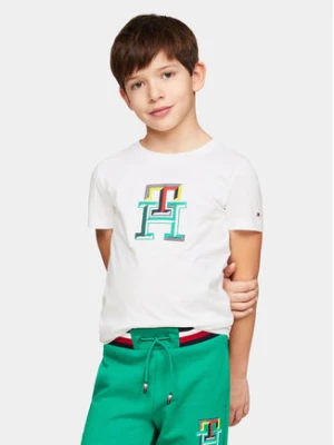 Tommy Hilfiger T-Shirt Monogram KB0KB08813 Biały Regular Fit