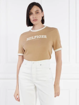 Tommy Hilfiger T-shirt MONOTYPE FLOCK | Regular Fit camel