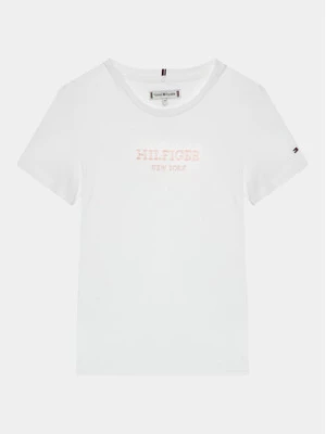 Tommy Hilfiger T-Shirt Monotype KG0KG07715 D Biały Regular Fit