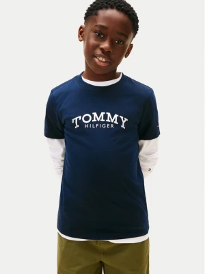 Tommy Hilfiger T-Shirt Monotype Print KB0KB10051 D Granatowy Regular Fit