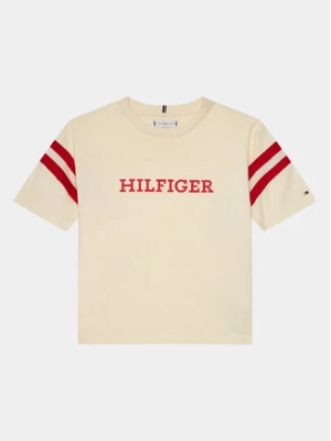 Tommy Hilfiger T-Shirt Monotype Varsity KG0KG07717 D Beżowy Relaxed Fit