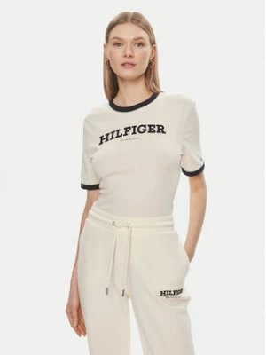 Tommy Hilfiger T-Shirt Monotype WW0WW41208 Beżowy Regular Fit