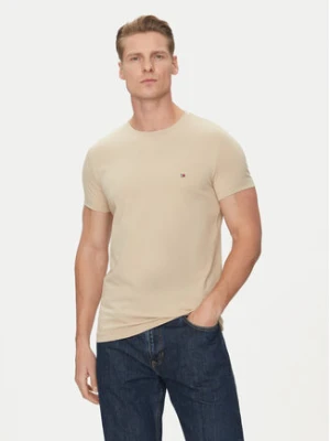 Tommy Hilfiger T-Shirt MW0MW10800 Beżowy Slim Fit