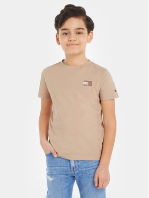 Tommy Hilfiger T-Shirt New York Flag KB0KB08626 S Beżowy Regular Fit