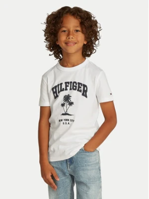 Tommy Hilfiger T-Shirt Palm Print KB0KB09649 D Biały Regular Fit