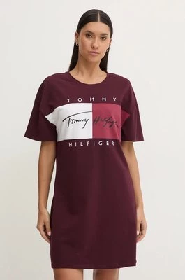 Tommy Hilfiger t-shirt piżamowy kolor bordowy UW0UW05631