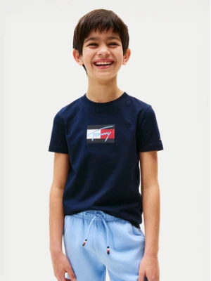 Tommy Hilfiger T-Shirt Script Flag KB0KB09725 Granatowy Regular Fit