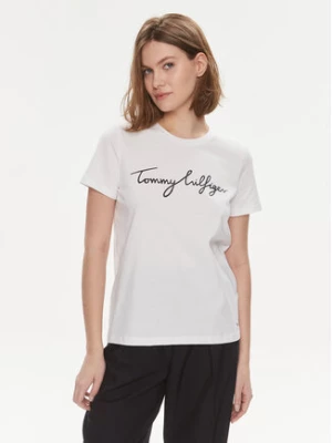 Tommy Hilfiger T-Shirt Signature WW0WW41674 Biały Regular Fit