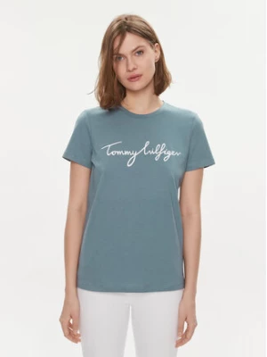Tommy Hilfiger T-Shirt Signature WW0WW41674 Niebieski Regular Fit