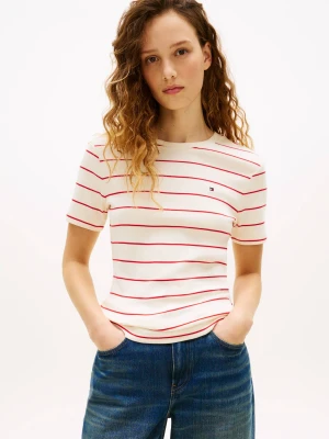 Tommy Hilfiger T-shirt | Slim Fit kremowy