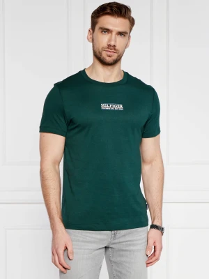Tommy Hilfiger T-shirt | Slim Fit butelkowa zieleń