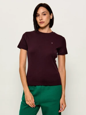 Tommy Hilfiger T-shirt | Slim Fit bordowy