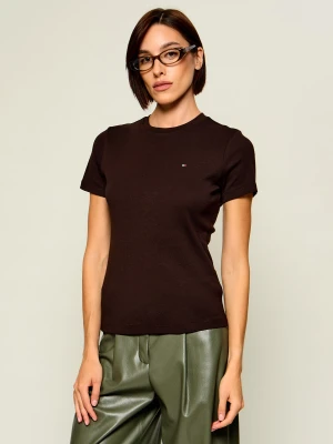 Tommy Hilfiger T-shirt | Slim Fit brązowy