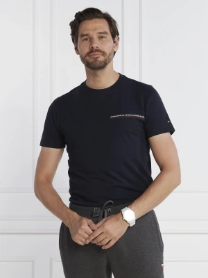 Tommy Hilfiger T-shirt SMALL CHEST STRIPE MONOTYPE TEE | Slim Fit granatowy
