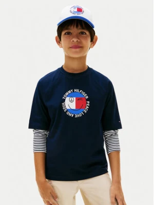Tommy Hilfiger T-Shirt Smiley Flag KB0KB10269 Granatowy Regular Fit