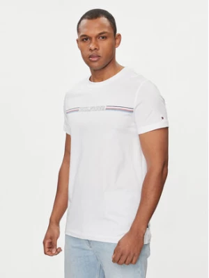 Tommy Hilfiger T-Shirt Stripe Chest MW0MW34428 Biały Slim Fit
